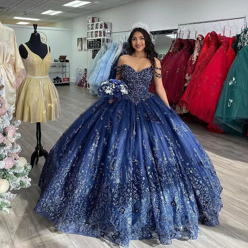 Luxury Quinceanera Dresses Beading Sequin Sweetheart Lace Sweet 16 Party Gowns Vestidos De 15 Anos