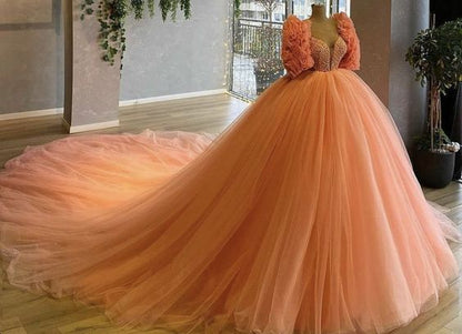 Ball gown long prom dress A line evening dress