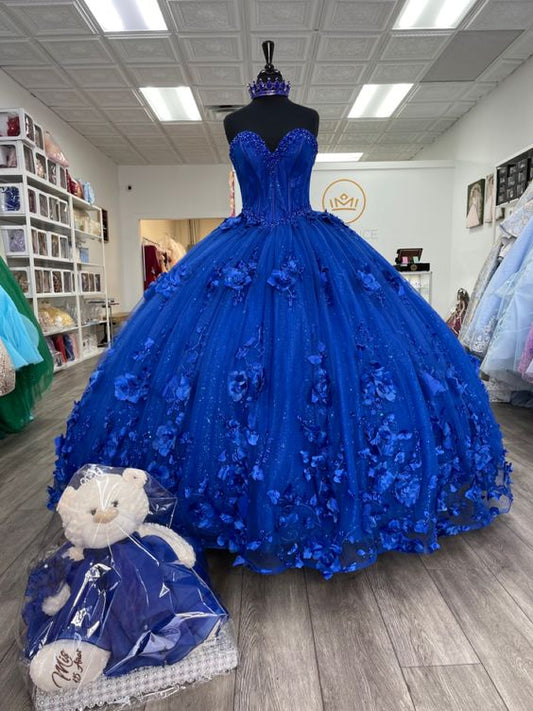 Royal Blue Quinceanera Dress Ball Gown With Appliques Sweet 16 Dress