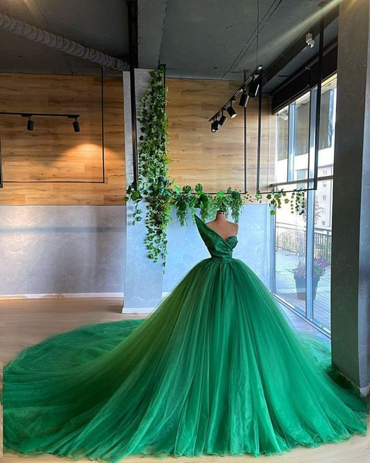 Gorgeous Green Ball Gown Sweet 16 Gown, Tulle Party Dresses